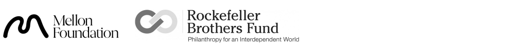 Mellon foundation logo next to Rockefeller Brothers Fund logo
